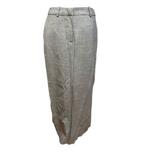 Alessandra Rich Grey Plaid Wool Blend Pleated Midi Skirt Made in Italy Size 42